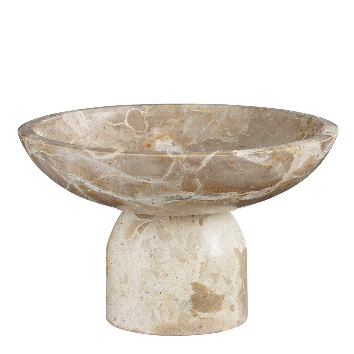 Bol Finnos sur Pied - H11 x Ø25 cm - Marbre - Beige
