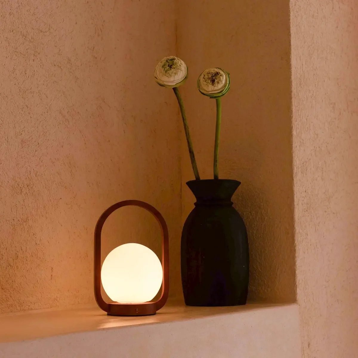Lampe sans fil en bois marron Skye | Rechargeable et variable