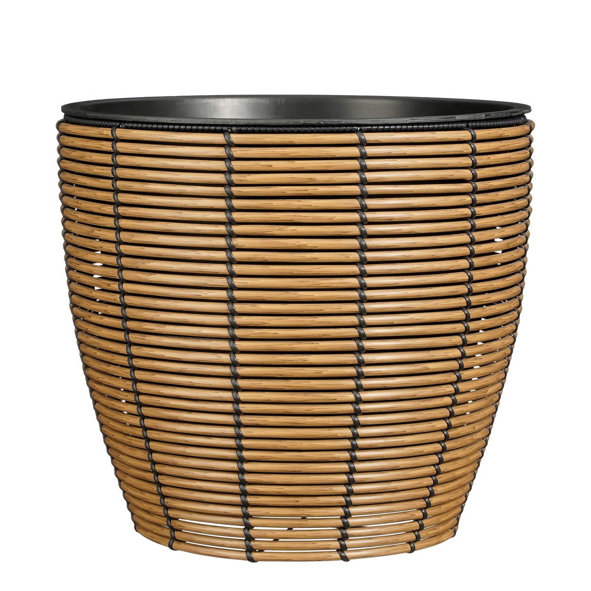 Durban Flowerpot à l'extérieur - Ensemble de 3 - H36 x Ø40 cm - Plastique recyclé - brun
