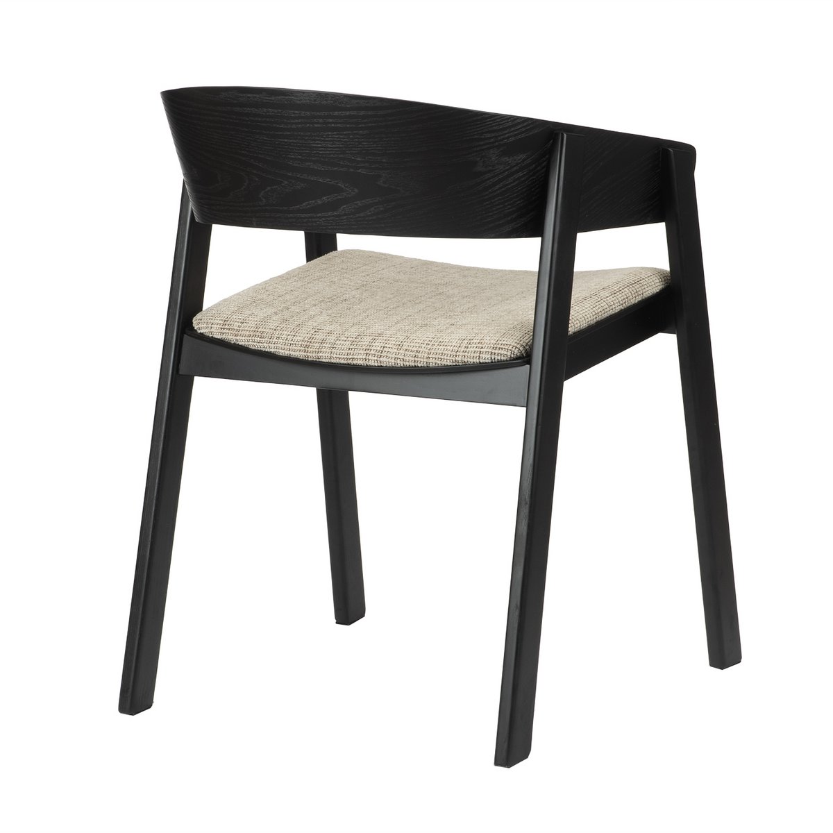 EDO en bois fauteuil noir (ensemble de 2)