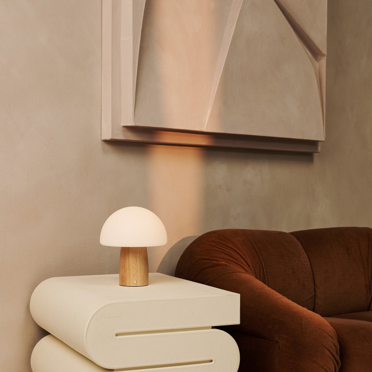 MIA Brown Light Elemy Table Lampe de table avec gradation - bois, fonctionnel et subtil