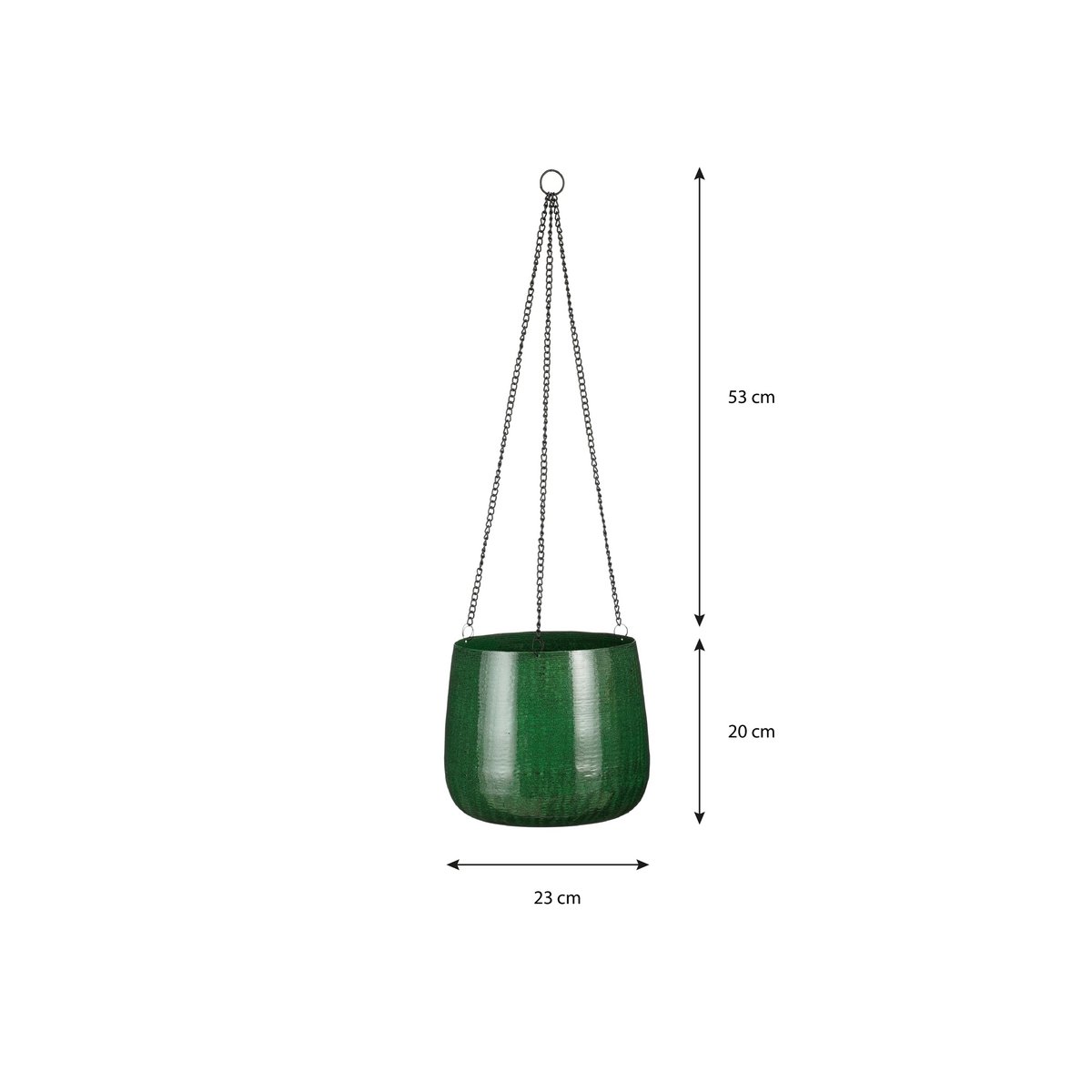 Benson Hangpot - H20 X Ø23 cm - Métal - vert foncé