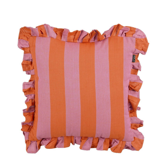 Coussin décoratif - L45 x B45 x H10 cm - Coton - Lilac, Orange