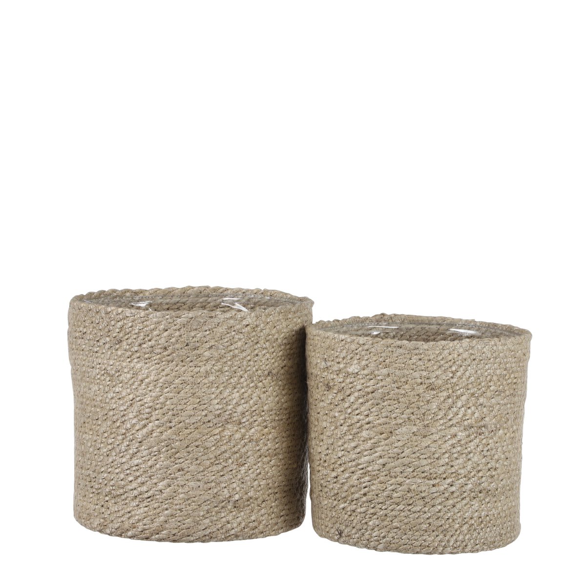 Panier à Plantes Atlantic - Lot de 2 - H20 x Ø20 cm - Jute - Crème