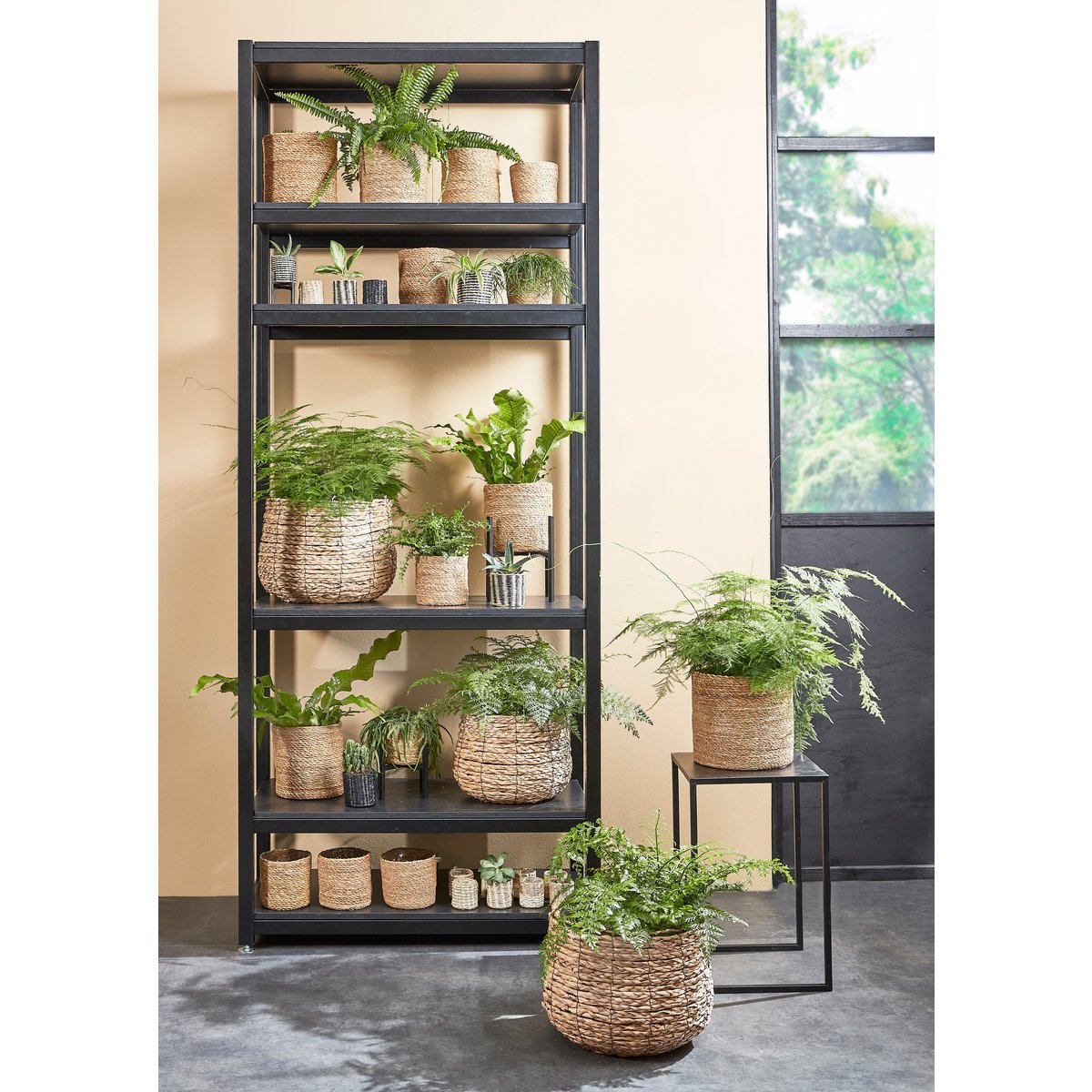 Support pour Plantes Ascot XL - L38 x L38 x H40cm - Métal - Noir