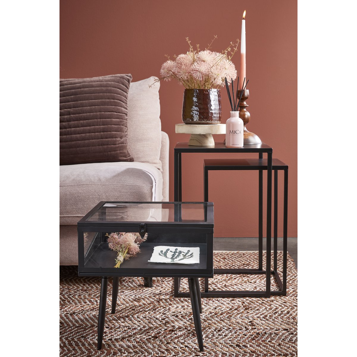 Support pour Plantes Pia / H11 x Ø30 cm - Bois - Marron clair