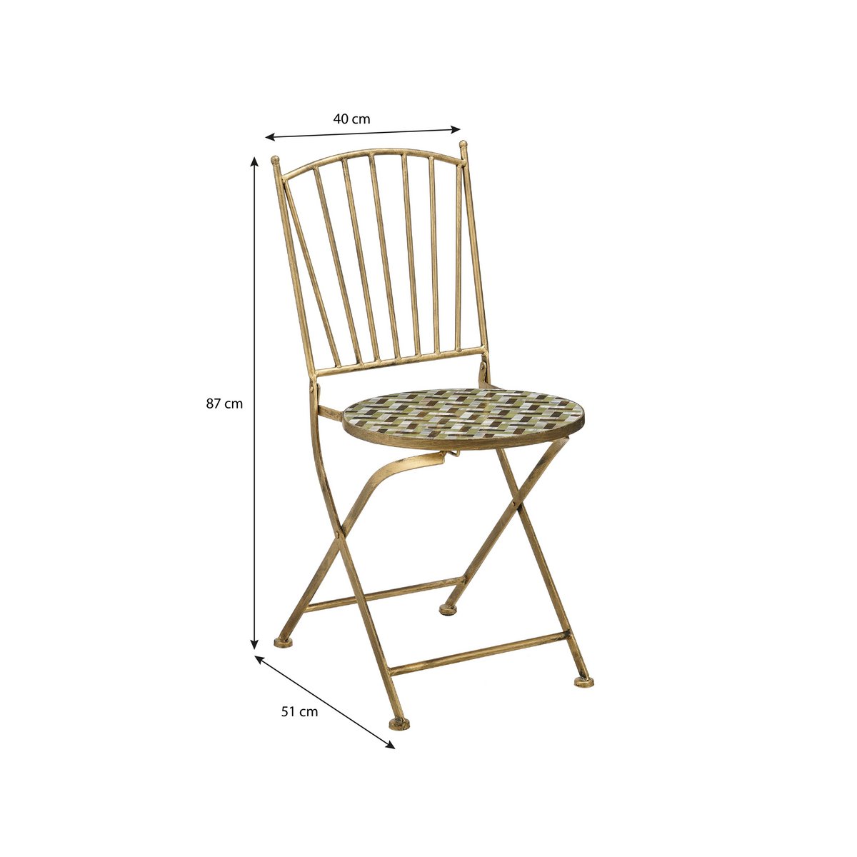 Alanza Bistrostoel - L40 x B51 x H87 cm - Grèce - Groen