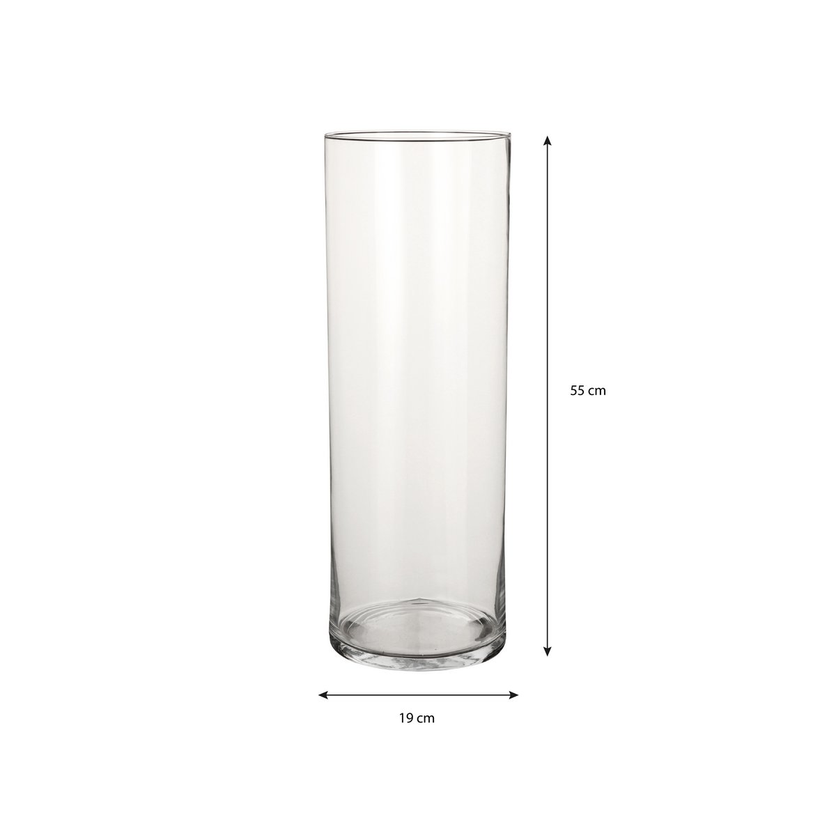 Vase Carly - H55 x Ø19 cm - Cylindre - Transparent