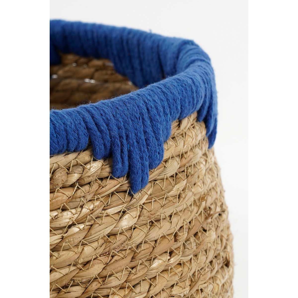 Panier à Plantes Jorck - Lot de 3 - H24 x Ø26 cm - Jonc de Mer - Bleu, Marron