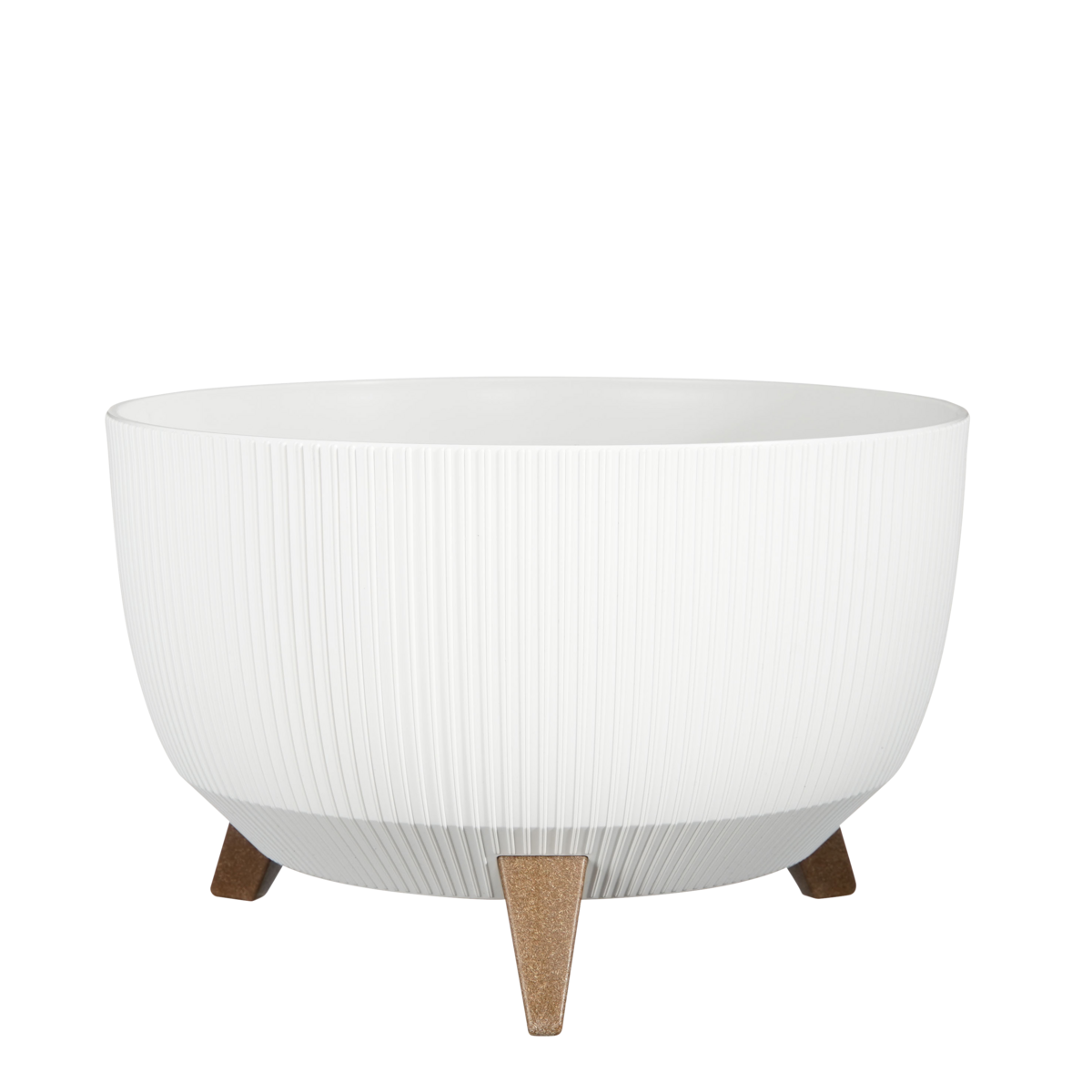 Pot de Fleurs sur Pieds Doppio - H21 x Ø40 cm - Plastique Recyclé - FSC Mix - Blanc