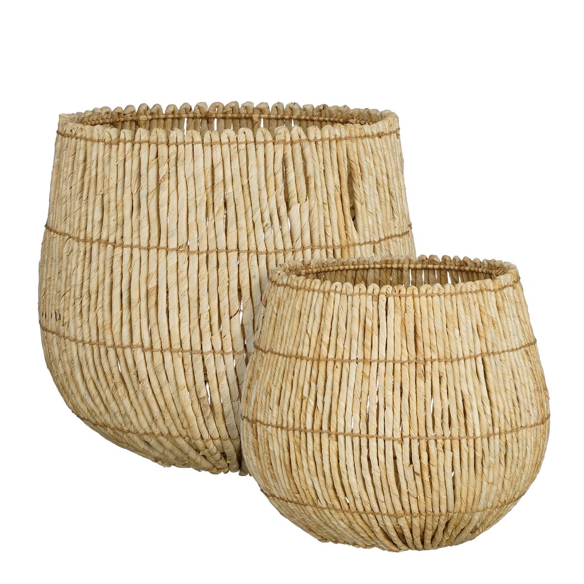 Panier de Rangement Ronda - Lot de 2 - H40 x Ø44 cm - Marron clair
