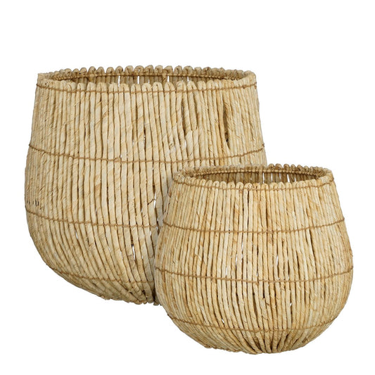 Panier de Rangement Ronda - Lot de 2 - H40 x Ø44 cm - Marron clair