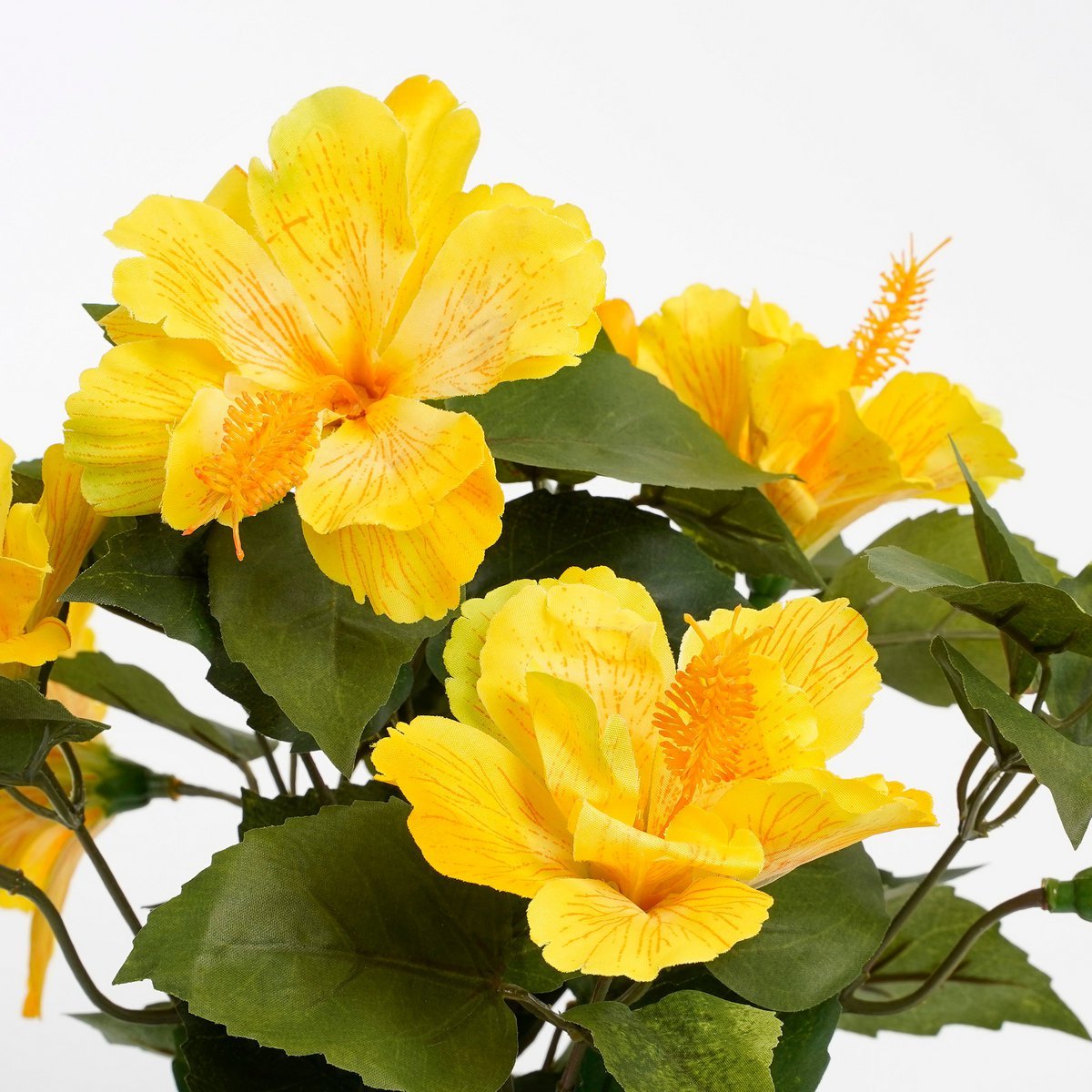 Plante d'Hibiscus Artificielle en Pot de Fleur Stan - H40 x Ø30 cm - Jaune