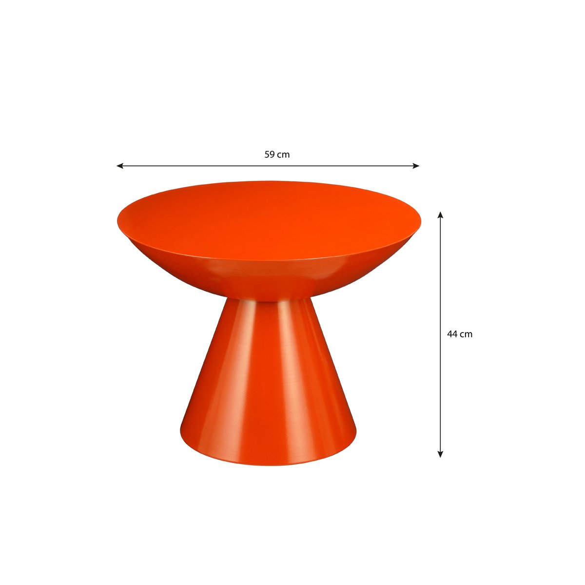 Table d'appoint Celise - H44 X Ø59 cm - Métal - Orange