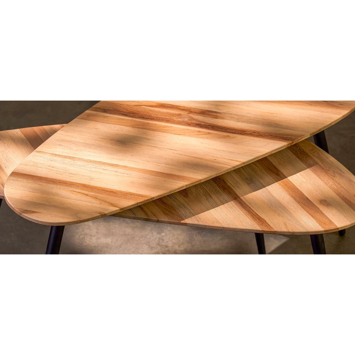 Table d'Appoint Jailey - Lot de 2 - L84 x L39 x H39 cm - Bois recyclé - Marron