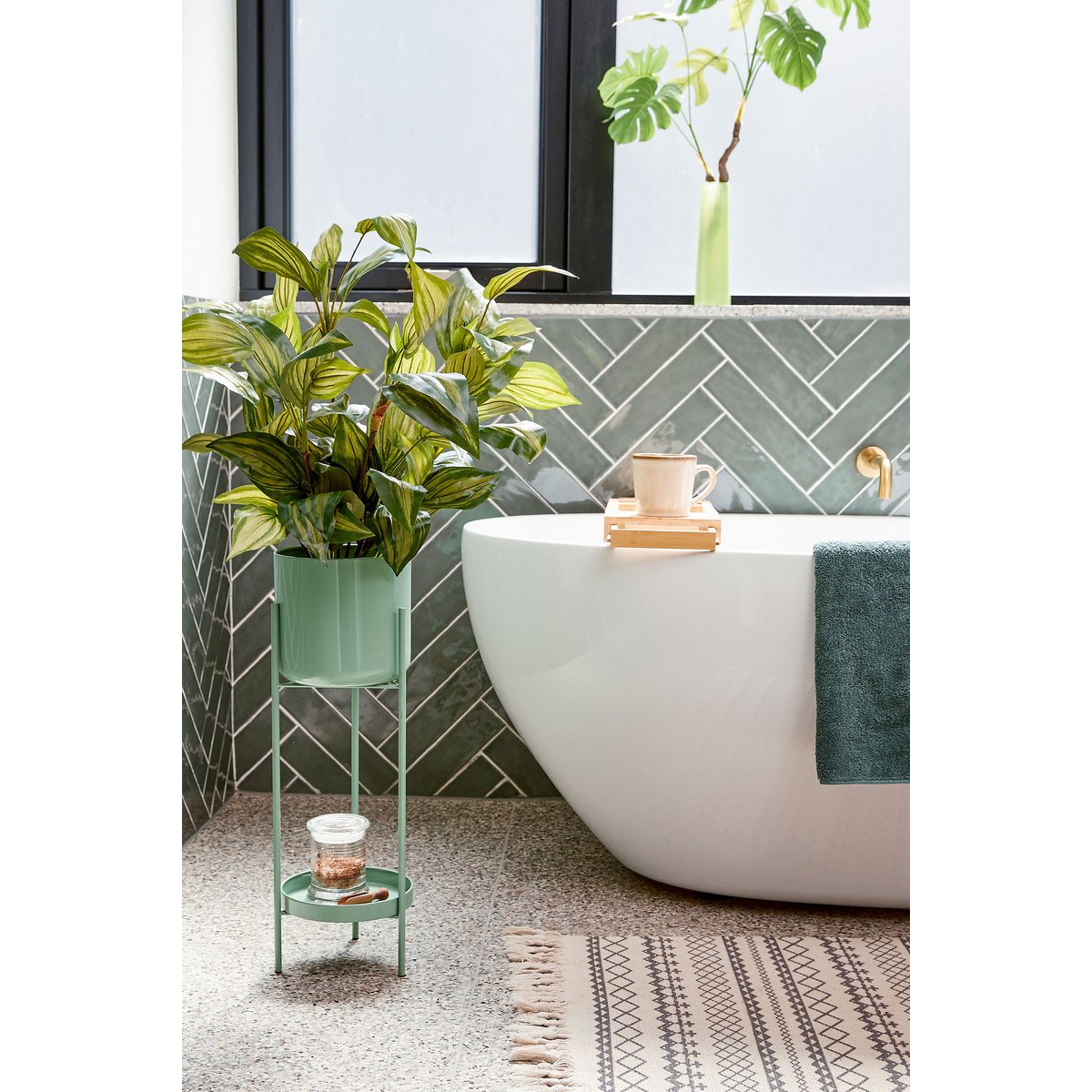 Colyn Flowerpot sur standard - H60 X Ø19 cm - Iron - Mintgroen