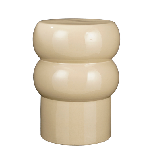 Table d'appoint Vendi / H44 x Ø32 cm - Céramique - Crème