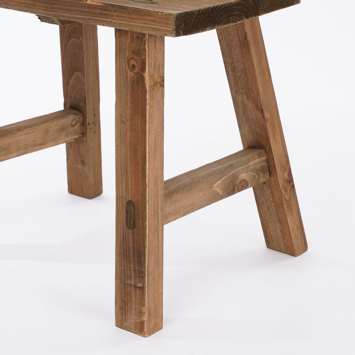 Tabouret en bois Bold - L38 x L29 x H34 cm - Bois recyclé - Marron