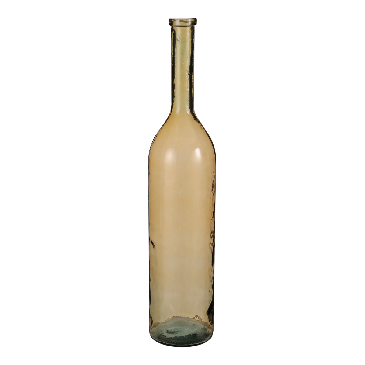 Vase Bouteille Rioja - H100 x Ø21 cm - Verre recyclé - Ocre