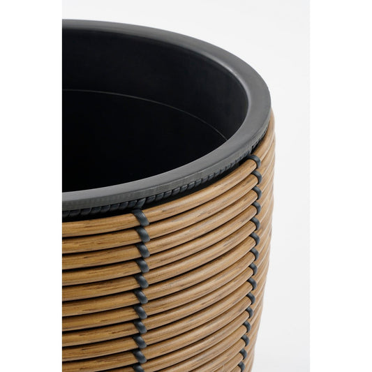 Durban Flowerpot à l'extérieur - Ensemble de 3 - H36 x Ø40 cm - Plastique recyclé - brun