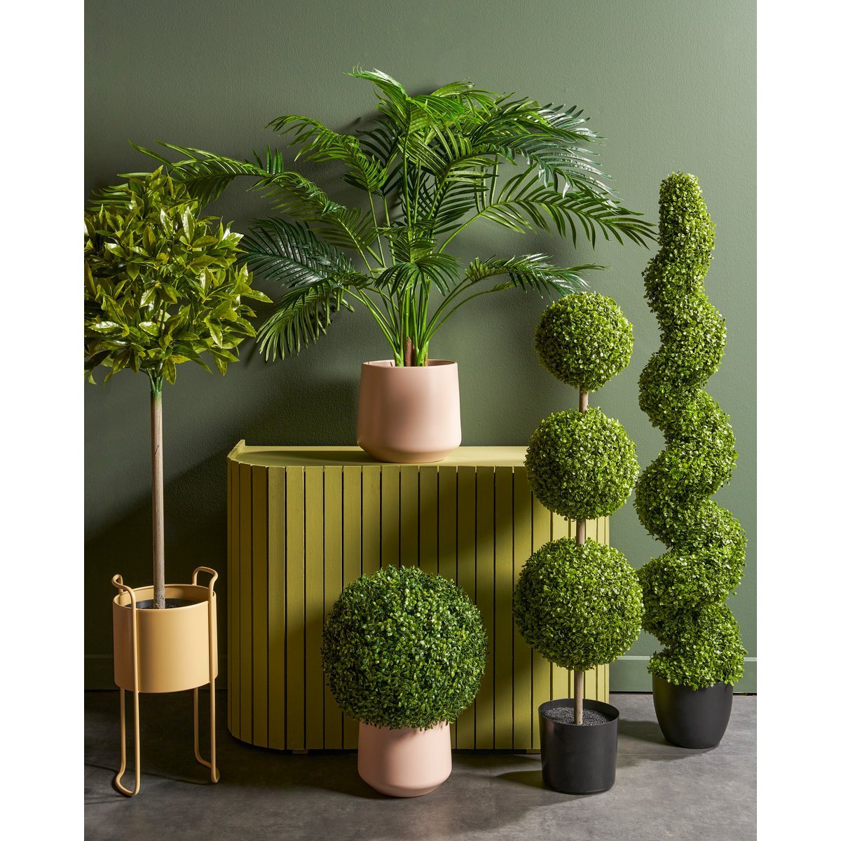 Areca Palm Plant artificiel dans le pot - H134 x Ø50 cm - vert