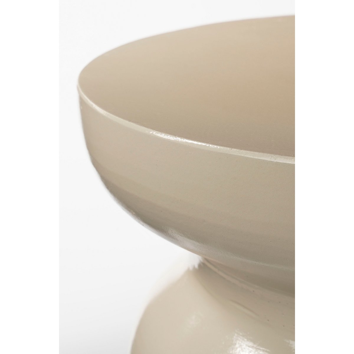 Table d'Appoint Stage - H45 x Ø35 cm - Ciment - Beige