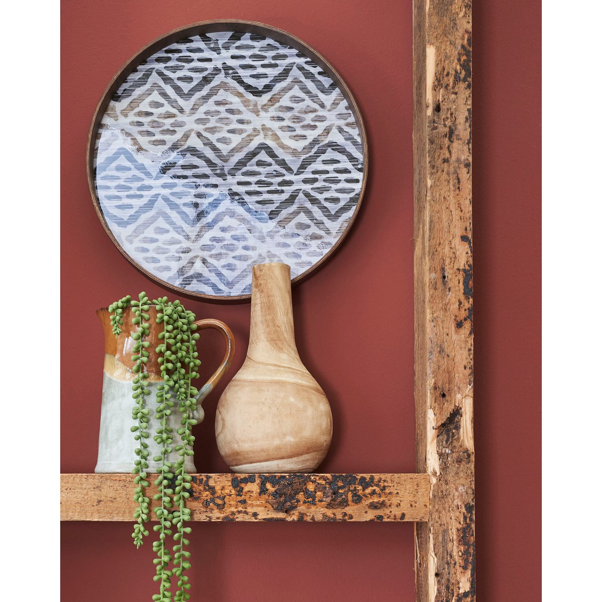 Vase Pia / H28 x Ø16 cm - Bois de Paulownia - Marron clair