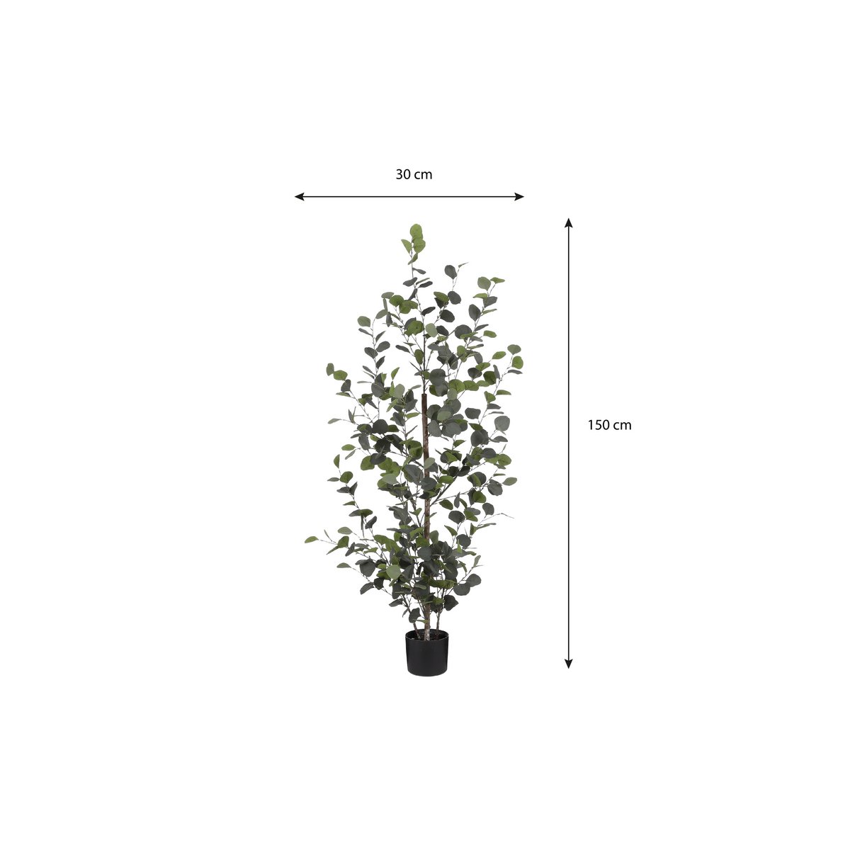 Plante d'Eucalyptus Artificielle en Pot de Fleur - H150 x Ø30 cm - Vert