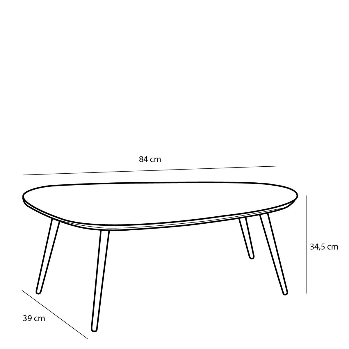 Table d'Appoint Jailey - Lot de 2 - L84 x L39 x H39 cm - Bois Recyclé - Noir