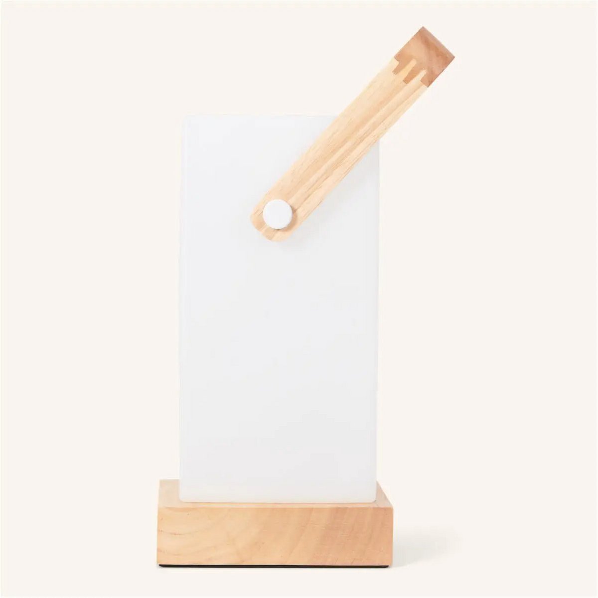 Lampe en bois marron clair Harper – Lampe de table rechargeable sans fil avec poignée