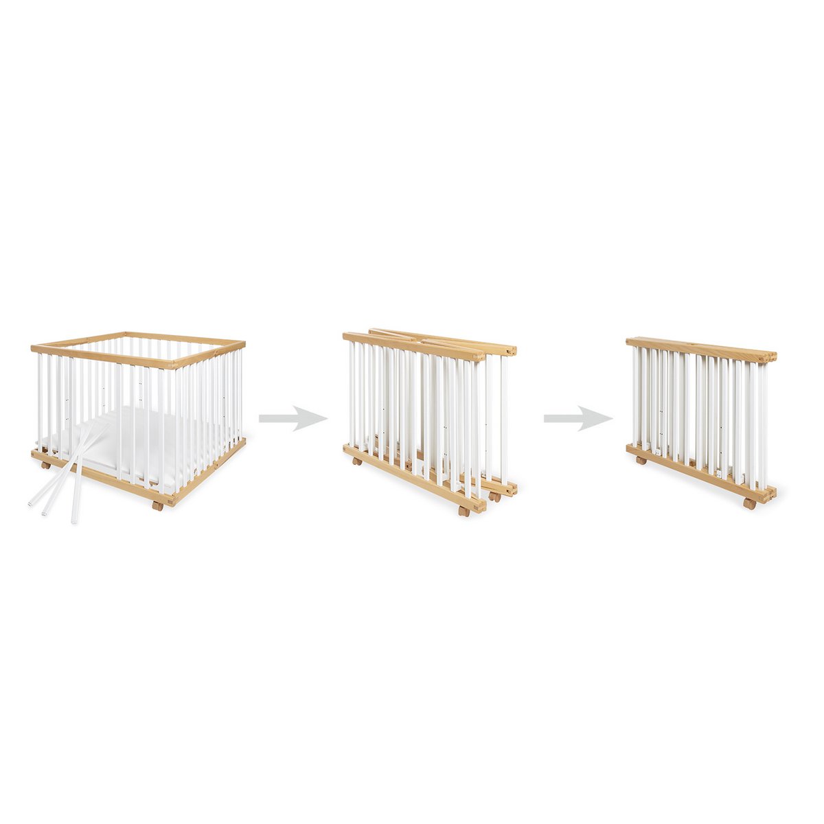 Parc 'Lexus' grand, pliable, blanc/naturel