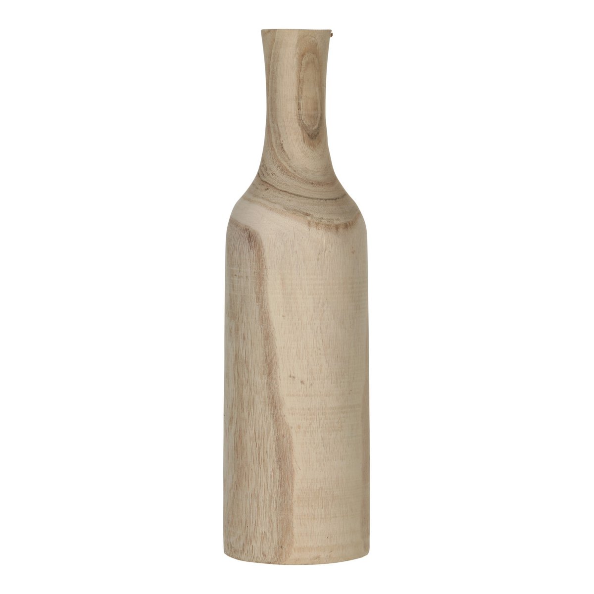 Vase Pia / H47 x Ø13 cm - Bois de Paulownia - Marron clair