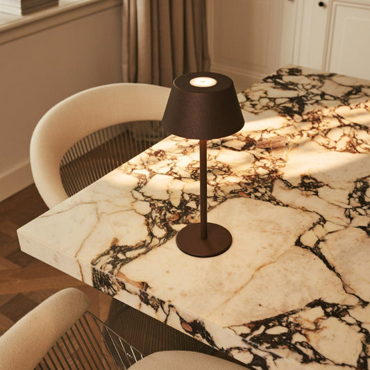 Milou Mocha Brown - lampe de table sans câble l moderne, design et 3 modes légers
