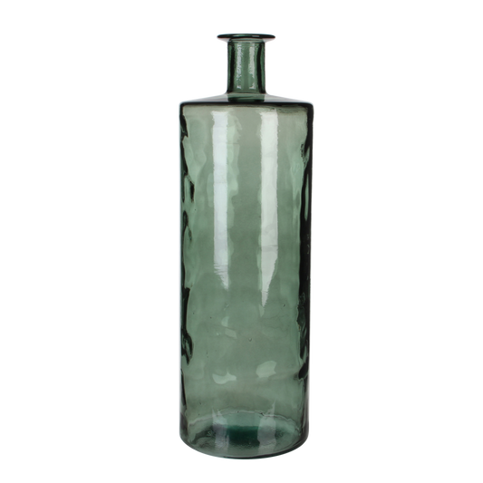Vase Bouteille Guan - H75 x Ø25 cm - Verre recyclé - Vert