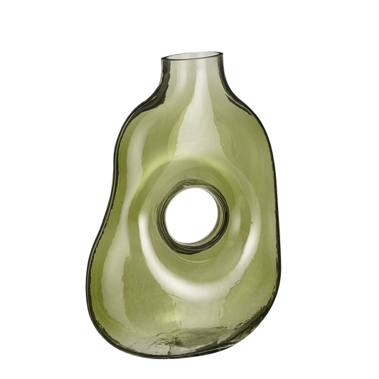 Vase Jay - L19 x L11 x H25 cm - Verre - Vert clair