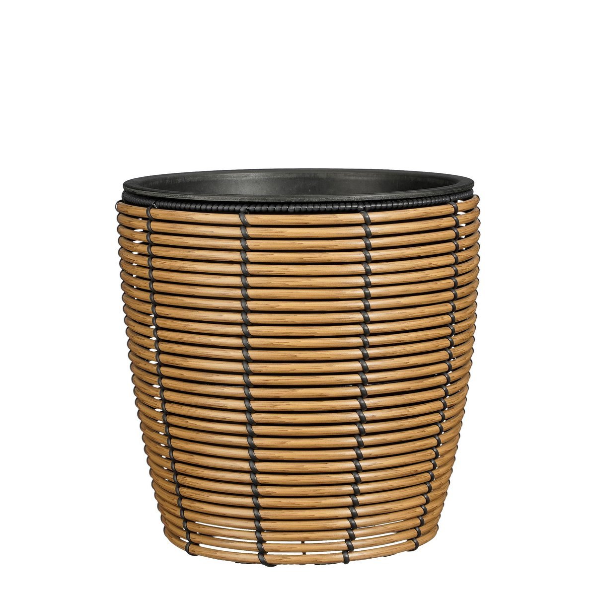 Durban Flowerpot à l'extérieur - Ensemble de 3 - H36 x Ø40 cm - Plastique recyclé - brun