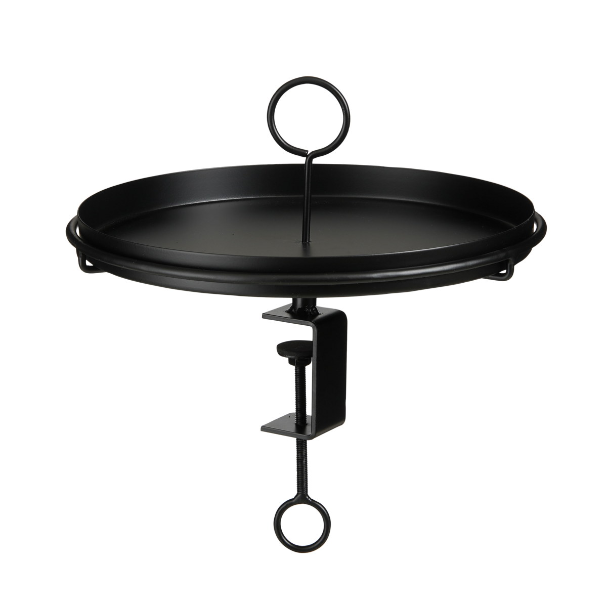 Plateau Aston avec Pince - H30 x Ø31 cm - Métal - Noir