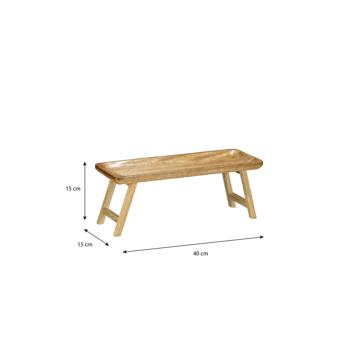 Duko Tray - L40 x B15 x H15 cm - Mangohout - brun foncé
