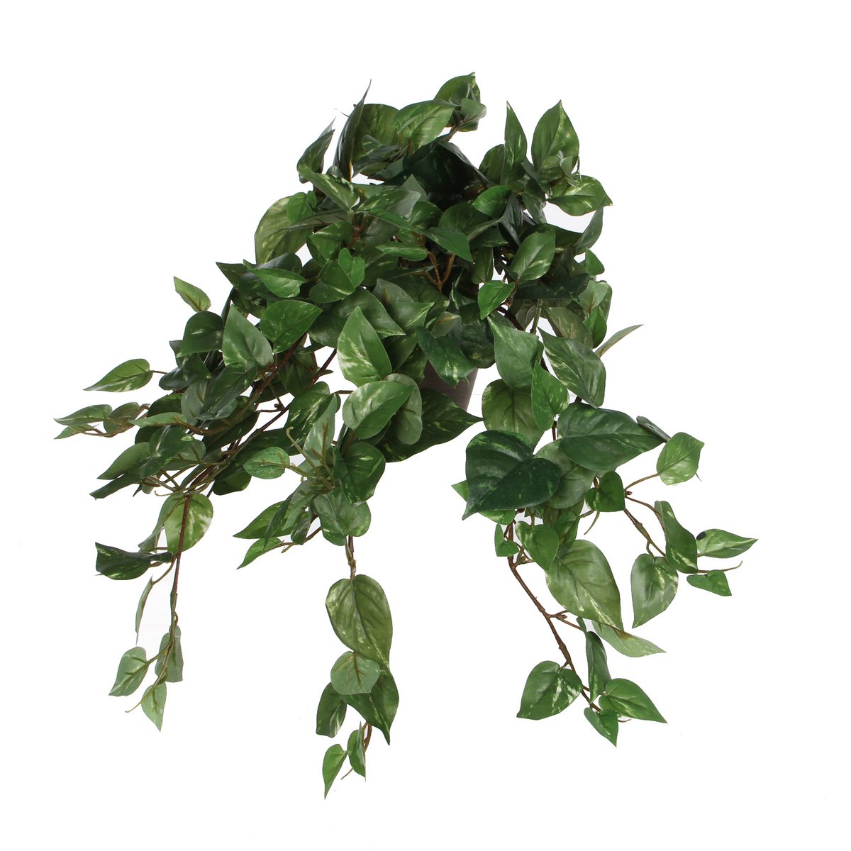 Plante Artificielle Suspendue Scindapsus en Pot de Fleur Stan - H45 x Ø25 cm - Vert