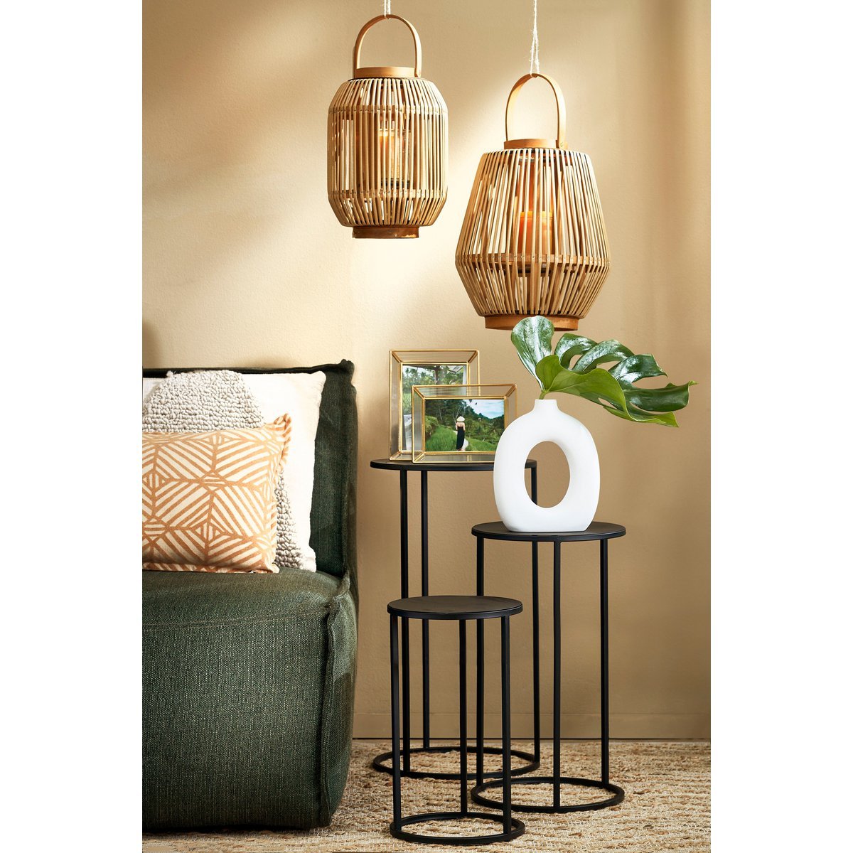 Table d'appoint Quinty / Lot de 3 - H70 x Ø32 cm - Métal - Noir