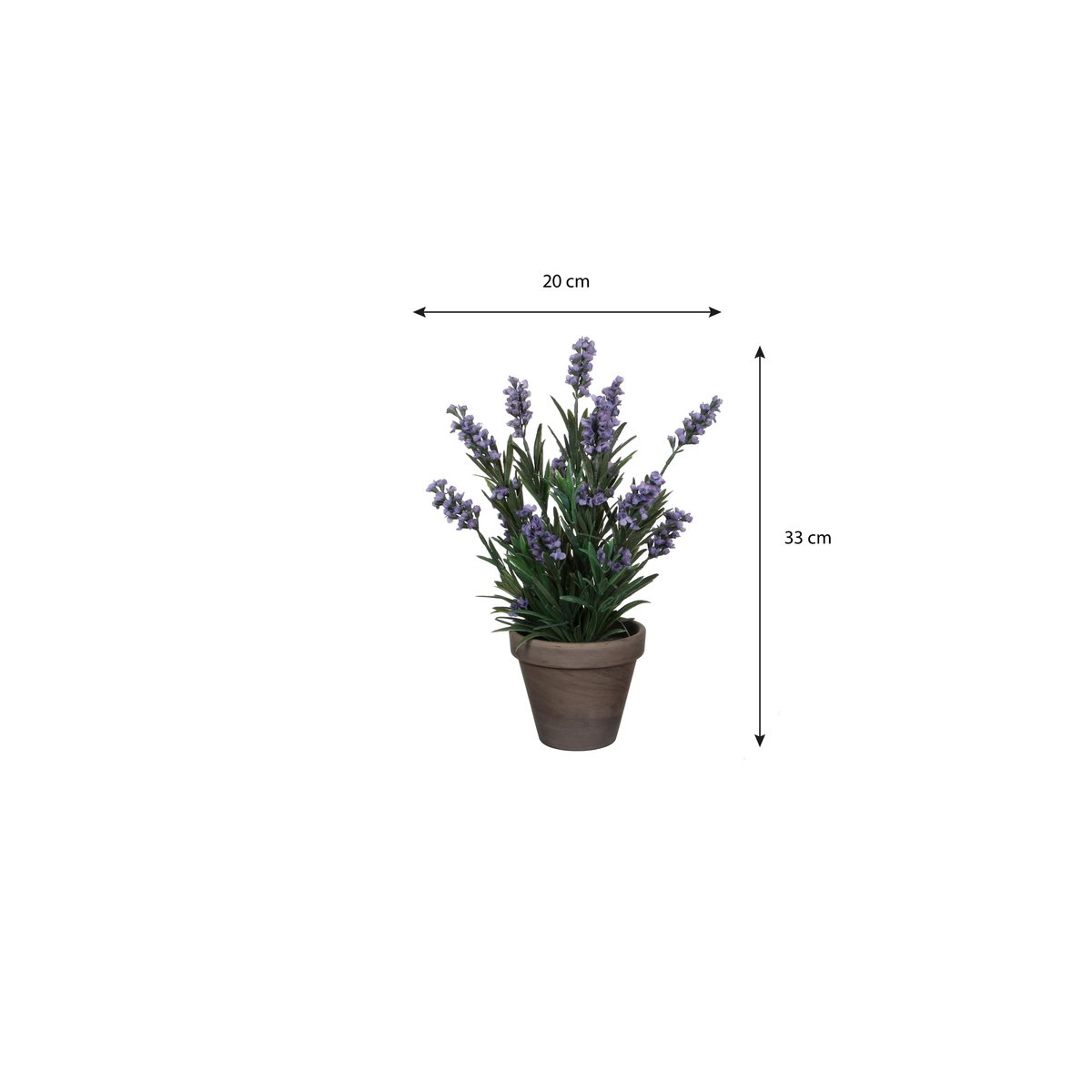 Plante de Lavande Artificielle en Pot de Fleur Stan - H33 x Ø20 cm - Bleu
