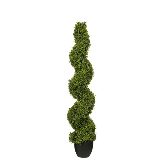 Buxe arbre artificiel en spirale - H120 x Ø25 cm - vert