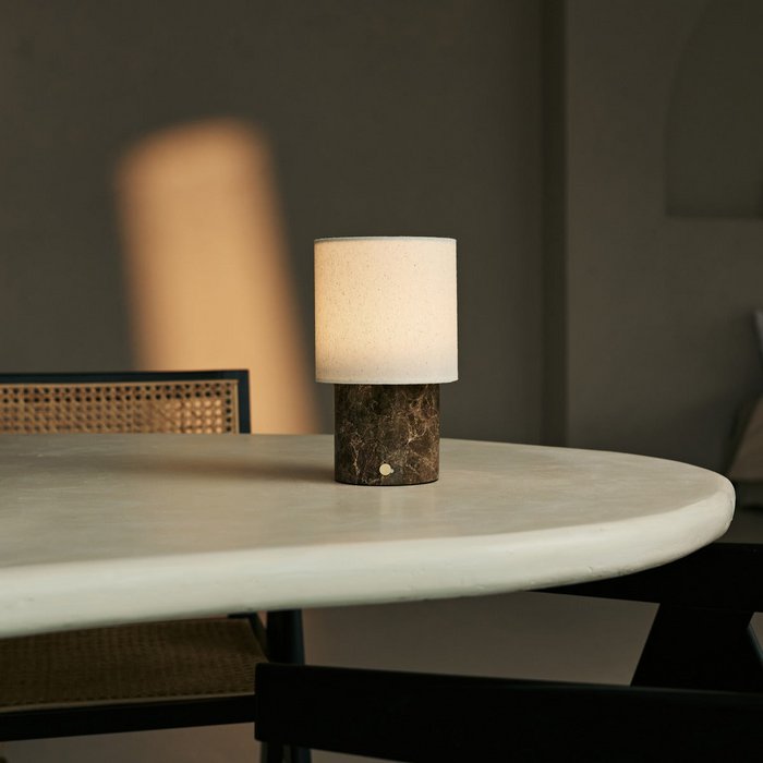 Lampe de table rechargeable en marbre Dou Brown / Emperador Dark