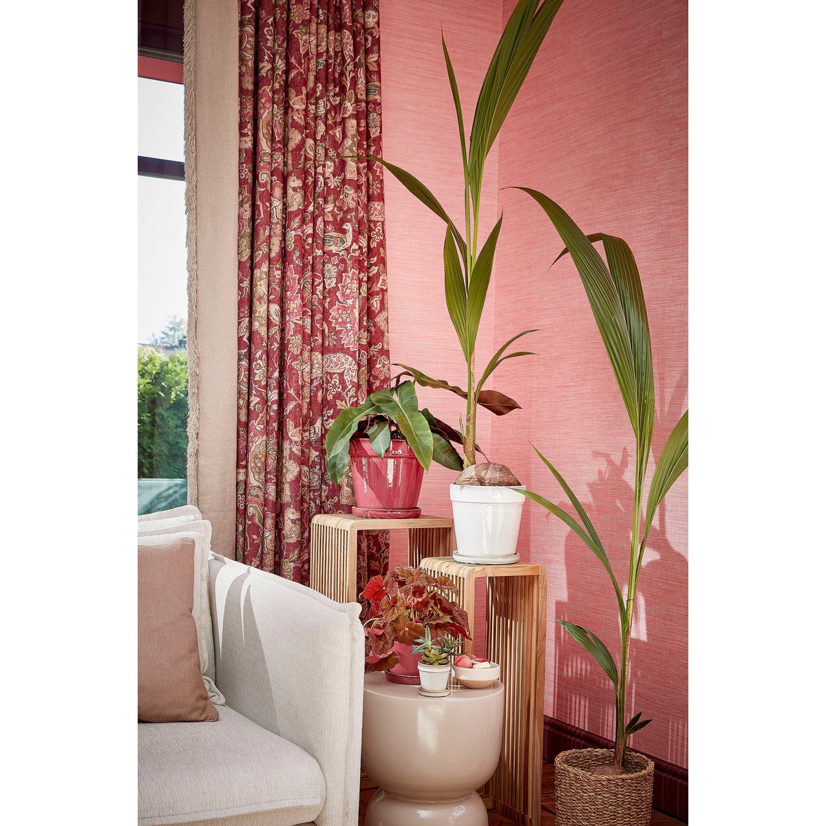 Table d'Appoint Stage - H45 x Ø35 cm - Ciment - Beige