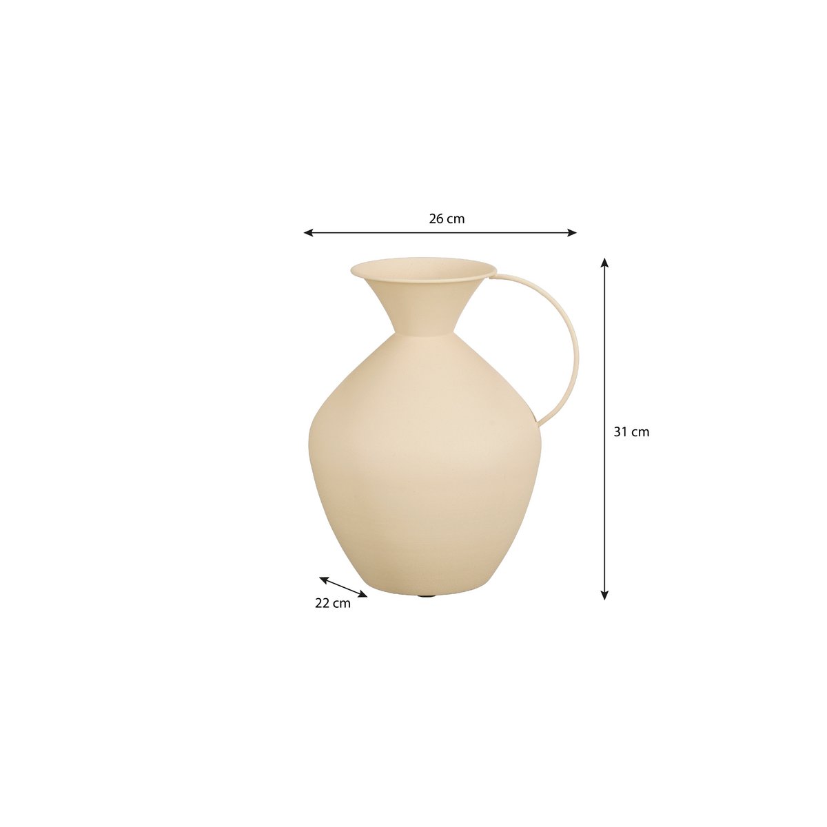 Gyge | Vase design en métal off-white avec anse