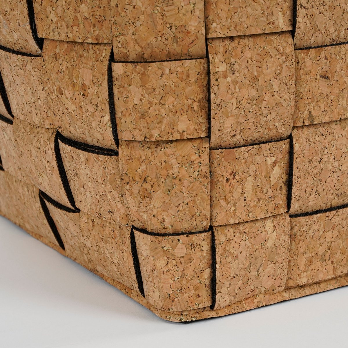 Storage Basket - Set of 3 - L40 x W30 x H30 cm - Cork / Felt - Brown