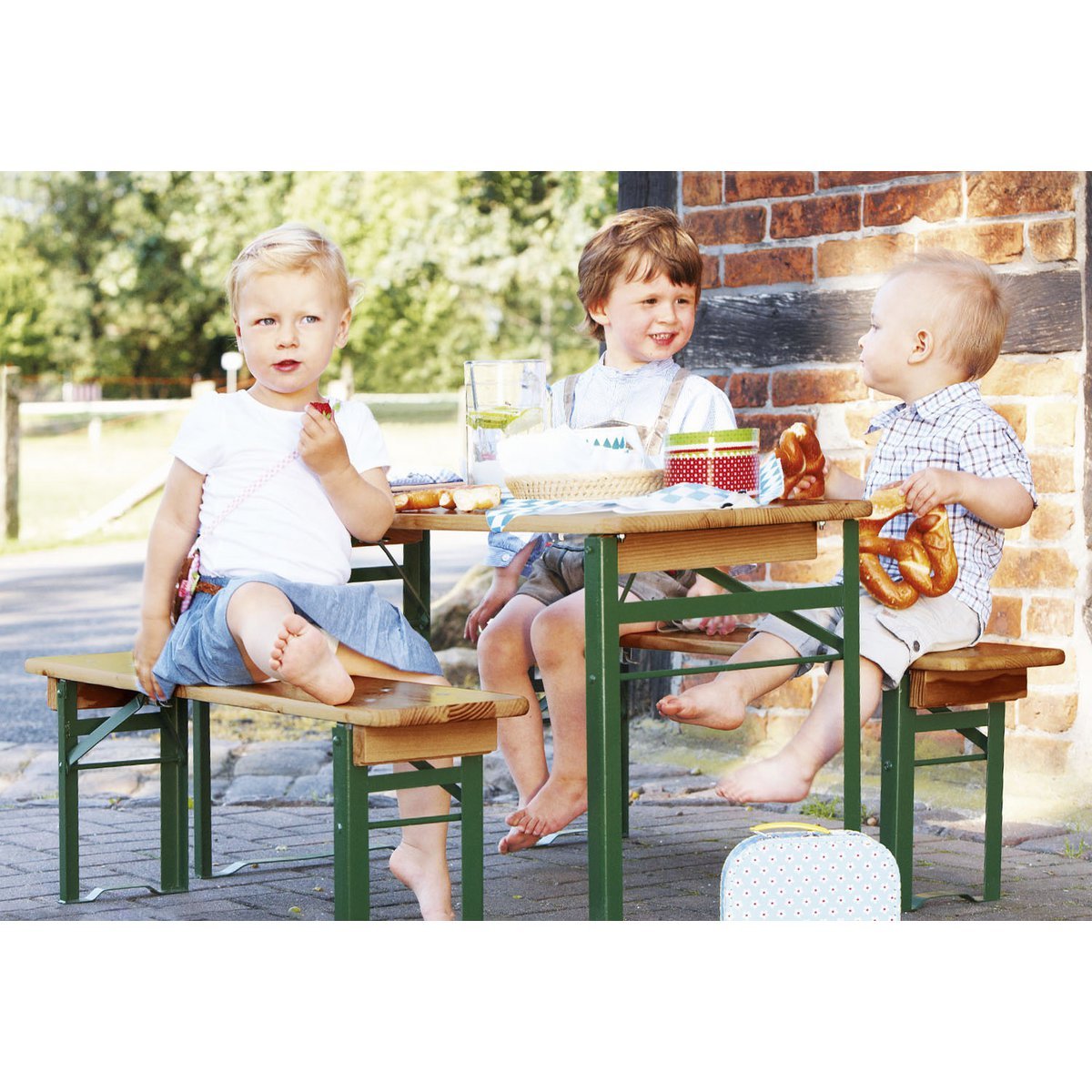 Banc et table pour enfants pour fêtes en plein air 'Sepp', 3 parties
