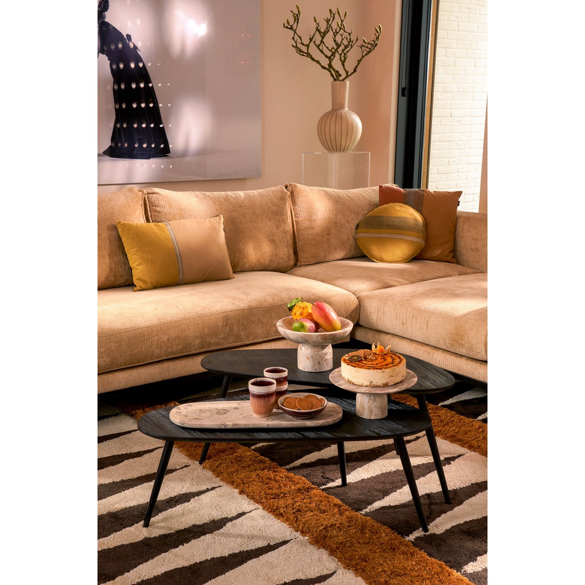 Plateau Finnos - L50 x L18 x H2 cm - Marbre - Beige