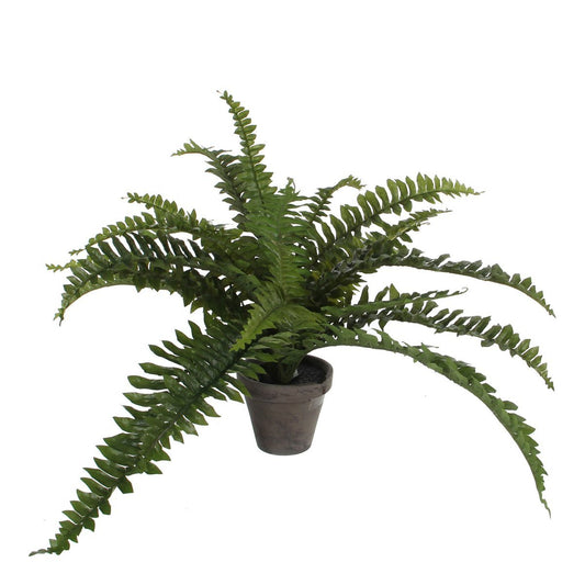 Fougère de Boston artificielle en pot de fleur Stan - H35 x Ø45 cm - Vert