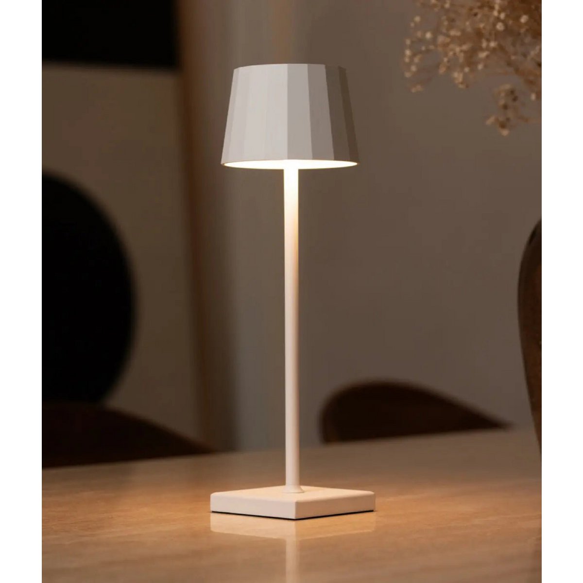 Lampe de table rechargeable William White – Sans fil, à intensité variable, autonomie de 120 heures